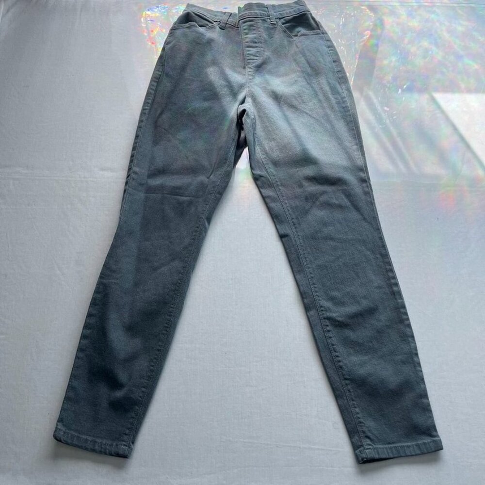 NEW Denim & Co Pull On Straight Leg Jeans Gray Petite SP QVC